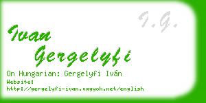ivan gergelyfi business card