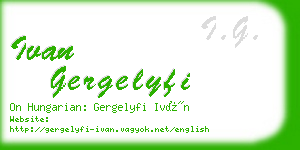 ivan gergelyfi business card